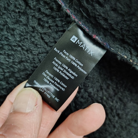 Matix Sherpa Lined Navy Shacket Shirt Jacket Snap Button Outdoors‎ M Gorpcore - Picture 11 of 11